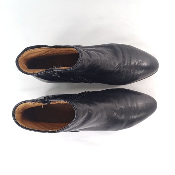 Vintage Santana Canada Womens Boots Size 7 Leather Booties Low Heel Black - Picture 10 of 11